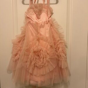 Girl fancy peach tulle dress